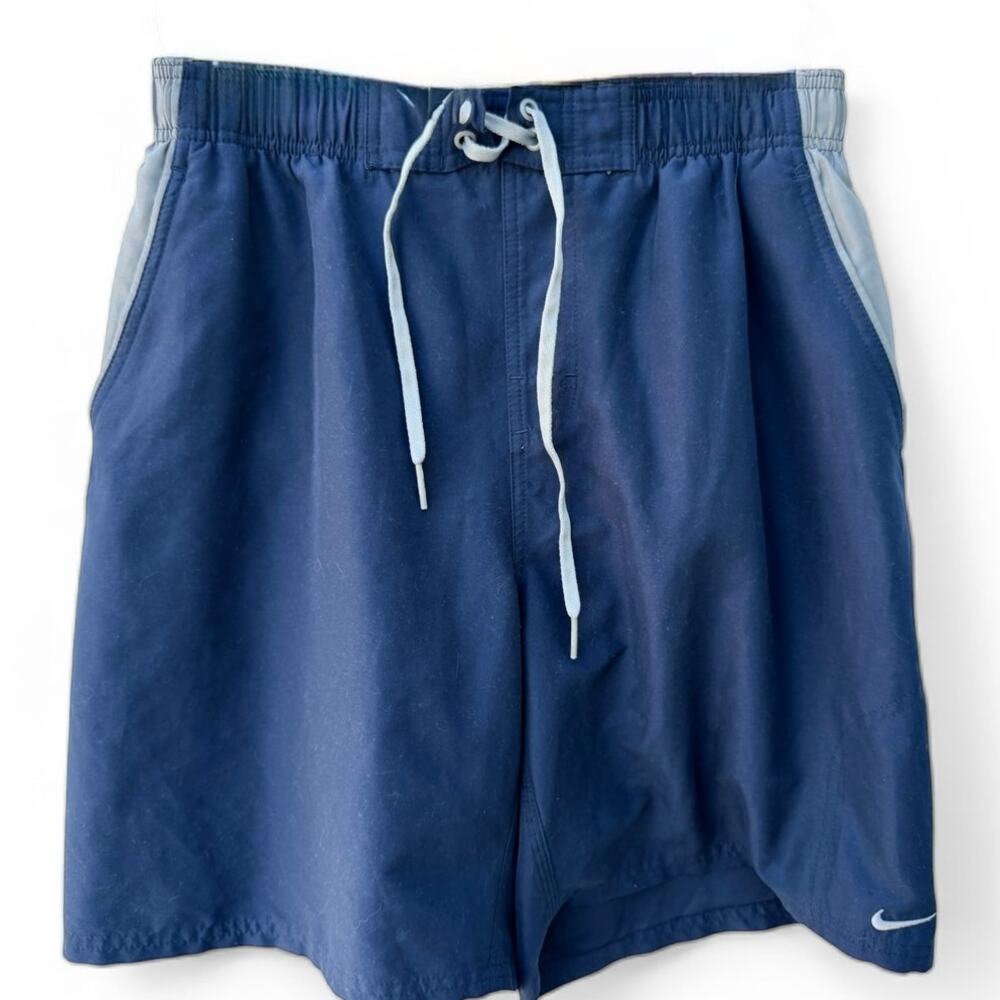 Nike Swim Trunks Mens Medium Blue White